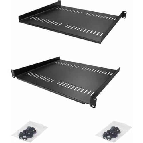 2-Pack 1U Server Rack Shelf Vented