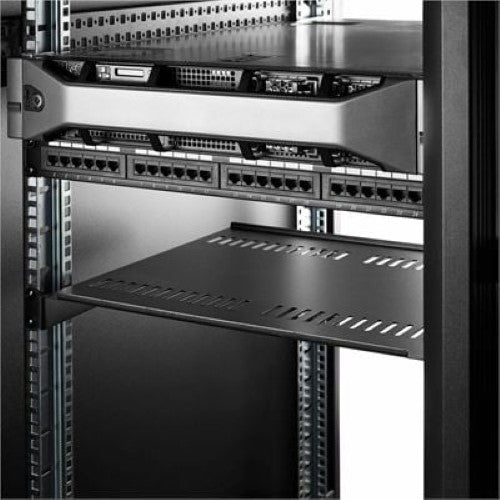 2-Pack 1U Server Rack Shelf Vented