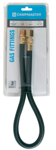 Campmaster 600mm 3/8 BSP M Gas Hose Including Adaptor