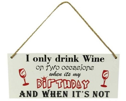 Wall Art - Drinks Hanger BirthdayWine