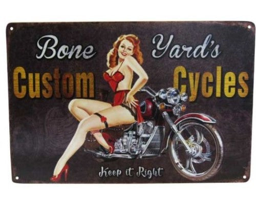 Wall Art Tin - Bone Yard Bikes