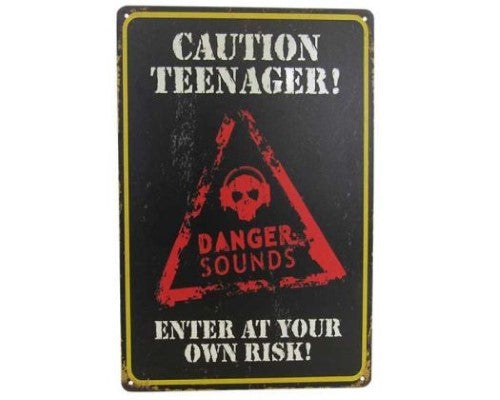 Wall Art Tin - Teenager Warning