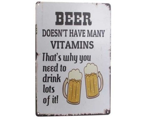 Wall Art Tin - Beer Vitamins