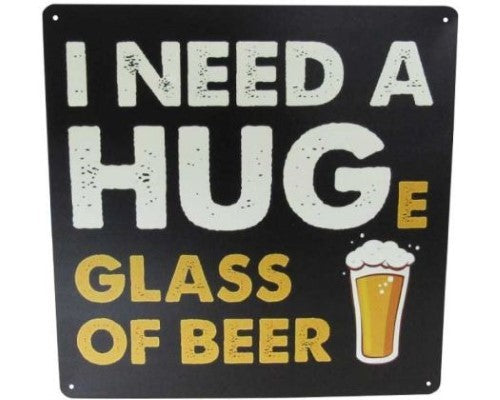 Wall Art Tin - SQ Hug Beer