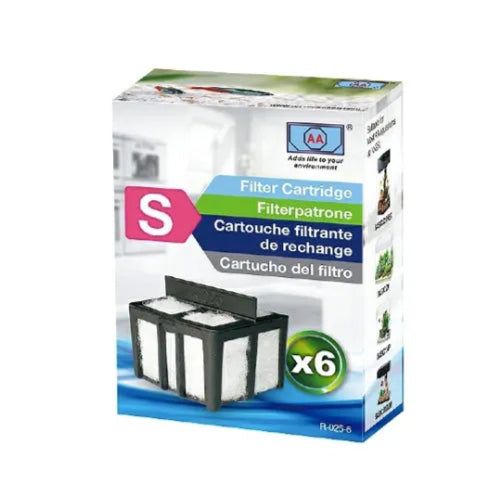 Aquatic Filter Media S Filter Cartridges for tanks up to 40L 6pk