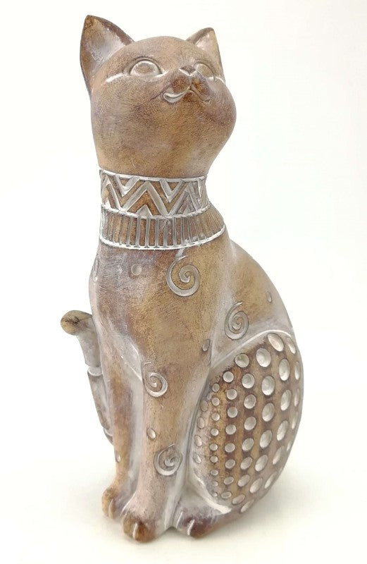 Ornament - Playful Cat Natural (10.50 x 7.50 x 19.50cm)