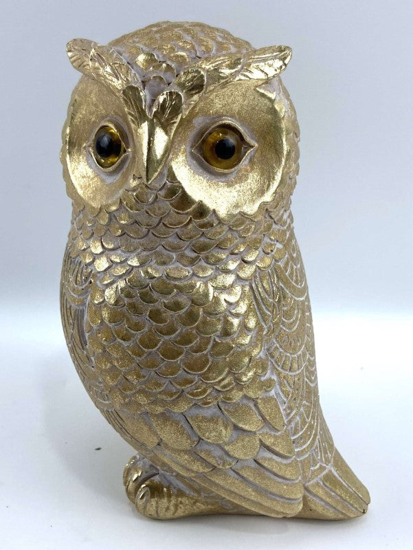 Ornament - Owl Gold (10 x 8 x 14.50cm)