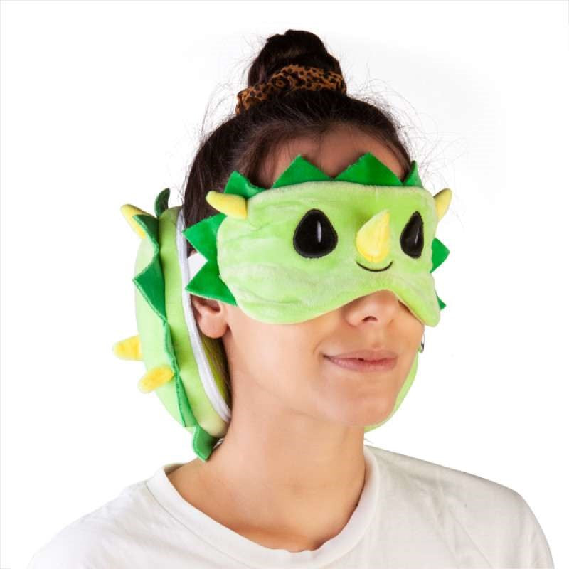 Travel Mask & Pillow - Smoosho's Pals Triceratops
