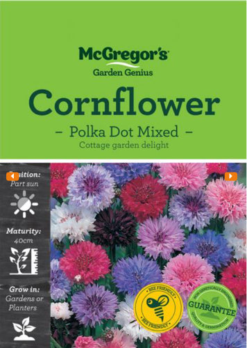 McGregor's Cornflower Polka Dot Mixed Flower Seed Packet