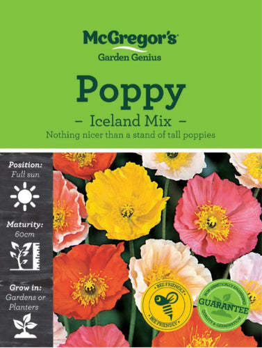 McGregor's Iceland Poppy Mixed Flower Seed Packet