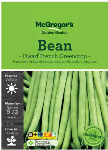 McGregor's Beans Dwarf French Greencrop Vegetable Seed Packet