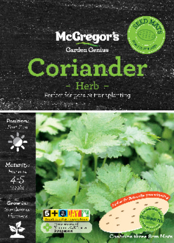 McGregor's Coriander 8cm Cilantro Seed Packet