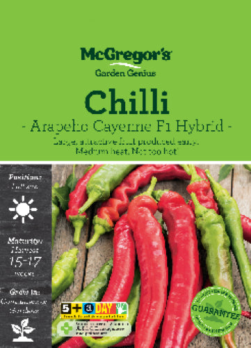 McGregor's Chilli Arapeho Cayenne Hybrid Seed Packet