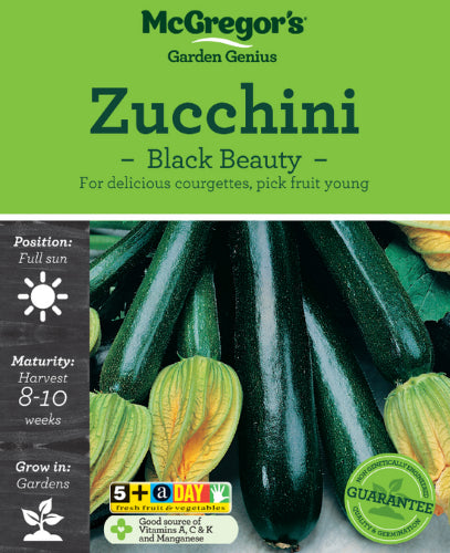 McGregor's Zucchini Black Beauty Vegetable Seed Packet