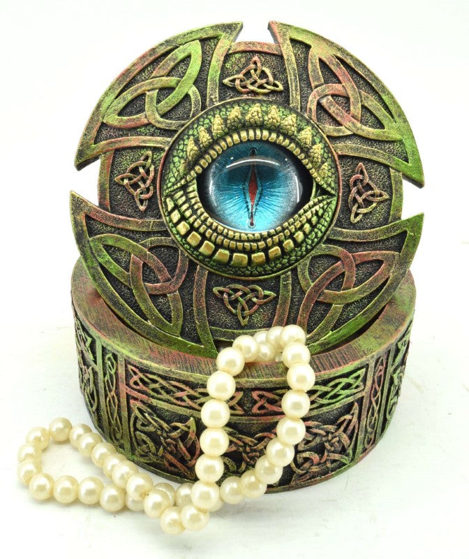 Trinket Box - Celtic Dragon Eye (11.7 × 11.7 x 6cm)
