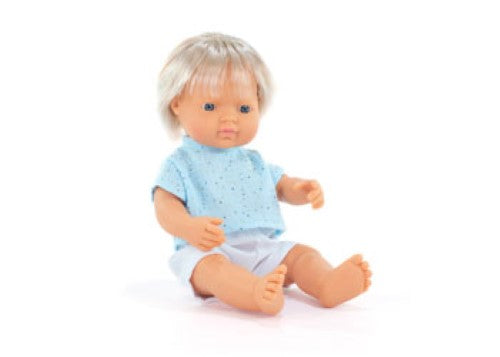 Miniland -My Friends & Me Baby Doll Blond Boy 38Cm