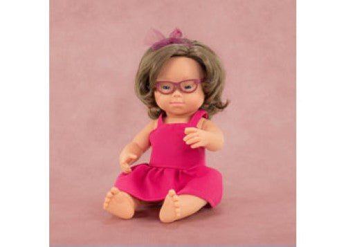 Miniland -My Friends & Me Baby Doll Girl W/Down Synd.38Cm