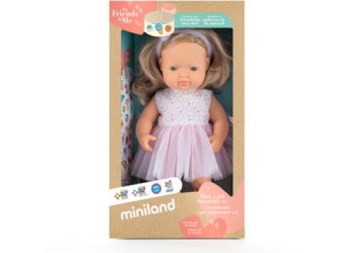 Miniland -My Friends & Me Baby Doll Blonde Girl 38Cm