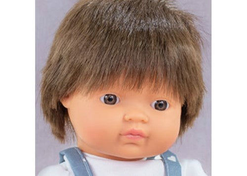 Miniland -My Friends & Me Baby Doll Brown Hair Boy 38Cm