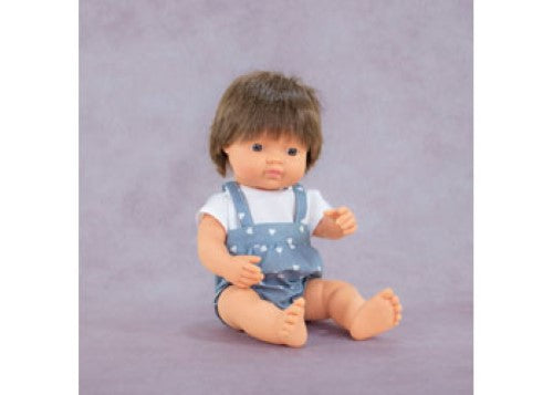 Miniland -My Friends & Me Baby Doll Brown Hair Boy 38Cm