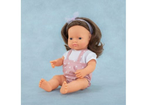 Miniland -My Friends & Me Baby Doll Brown Hair Girl 38Cm