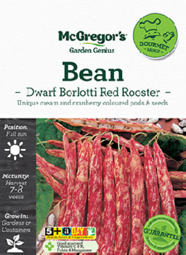 McGregor's Bean Borlotti Red Rooster Specialty Seeds Packet