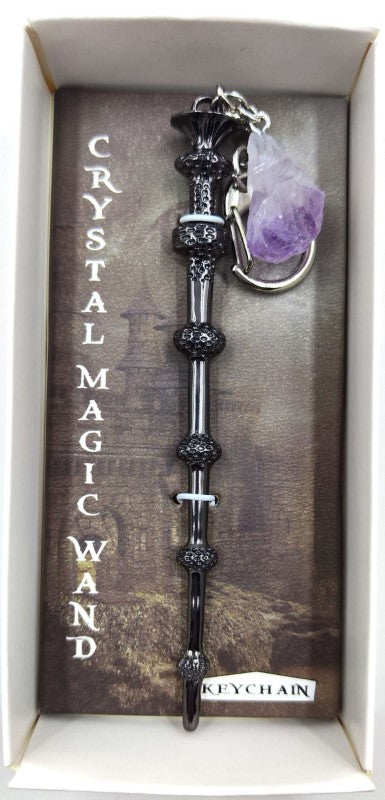 Keychain - Crystal Magic Wand Amethyst (Set of 2)