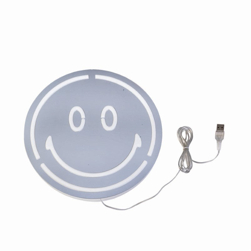 LED Mirror Wall Light - Happy Face (25 x 25 x 3cm)
