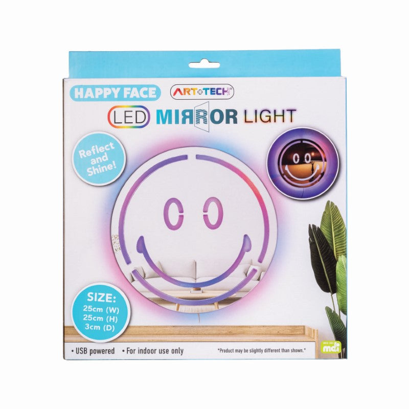 LED Mirror Wall Light - Happy Face (25 x 25 x 3cm)