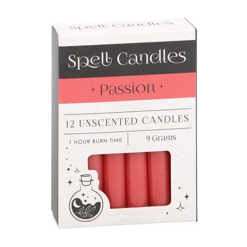 Set of 12 Passion Unscented Spell Candles