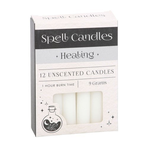 Set of 12 Healing Unscented Spell Candles