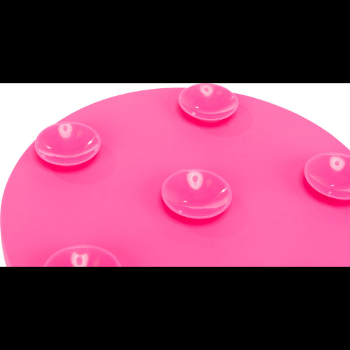 Dog Training Aid Lick 'n' Snack Mat with Suction Pad - silicone 18cm Pink