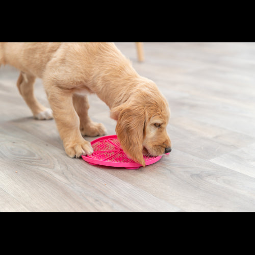 Dog Training Aid Lick 'n' Snack Mat with Suction Pad - silicone 18cm Pink