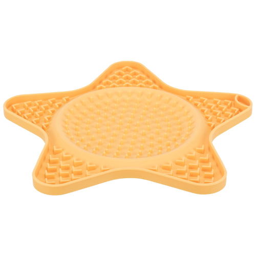 Dog Training Aid Lick 'n' Snack Mat silicone 23.5cm Yellow