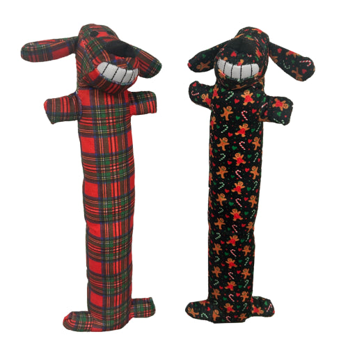 Dog Toy Xmas Loofa Dog with Print - 30cm