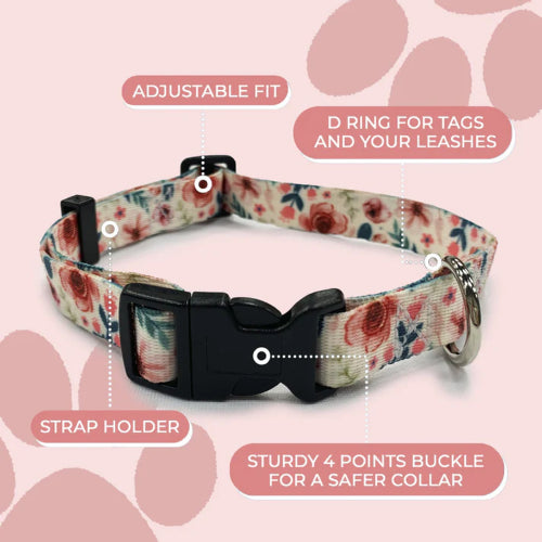 Dog Spring Floral Collar - MEzydog 34-56cm
