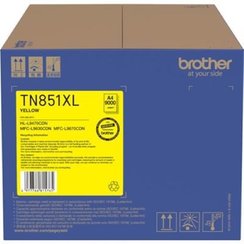 Brother TN851XLY XL Yellow Toner Cartridge (TN851XLY)