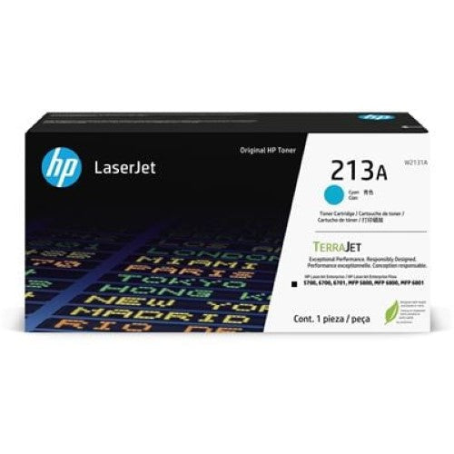HP 213A Cyan Original LaserJet Toner Cartridge (W2131A)