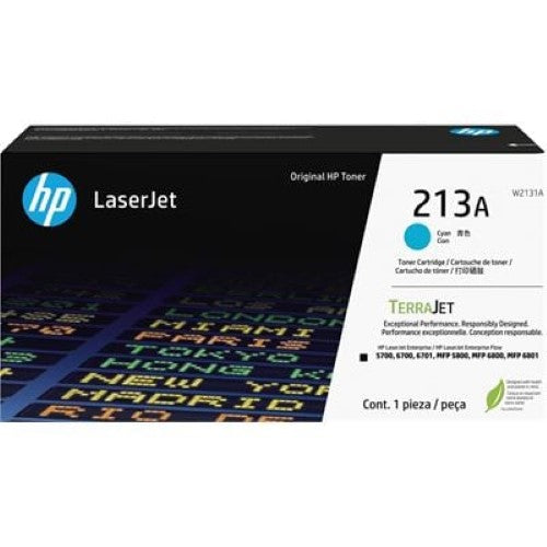 HP 213A Cyan Original LaserJet Toner Cartridge (W2131A)