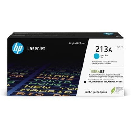 HP 213A Cyan Original LaserJet Toner Cartridge (W2131A)
