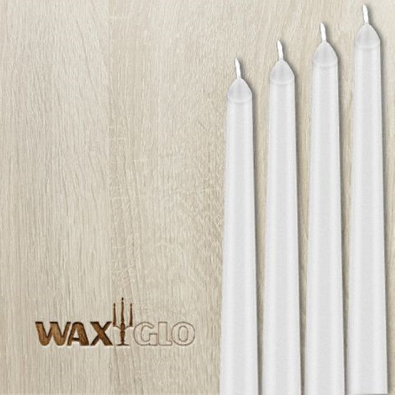Candle - 375MM UNWRAPPED TAPER - WHITE - Box Of 12