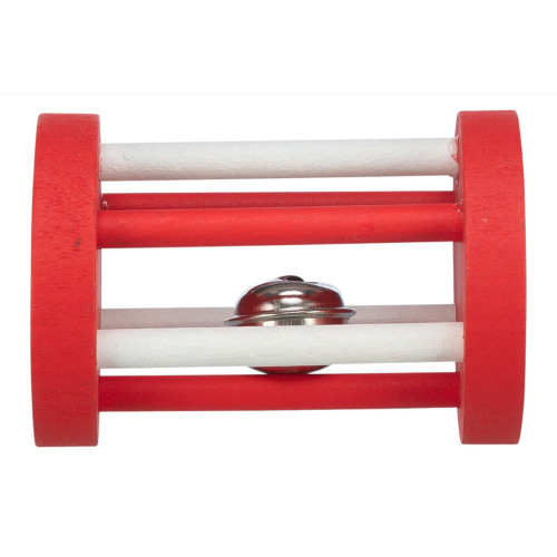 Dog Toy Xmas Wooden Playing Roll with Bell 4x7cm