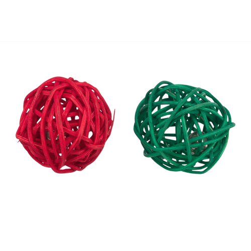 Dog Toy Xmas Ball with Bell 4cm - 2pk
