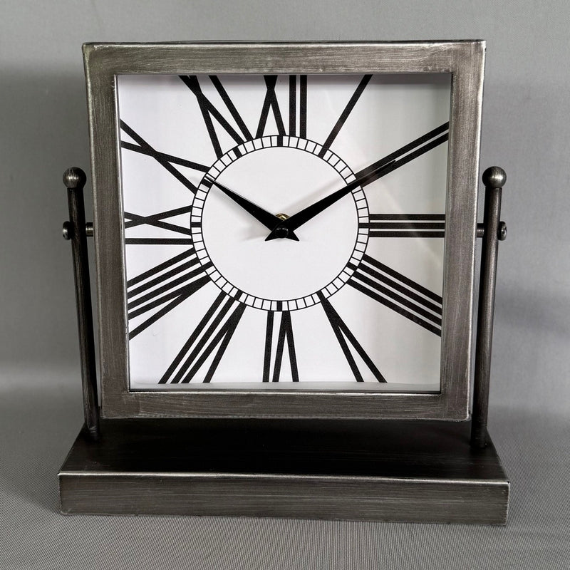 Mantel Clock - Gunmetal Grey (24 x 24cm)