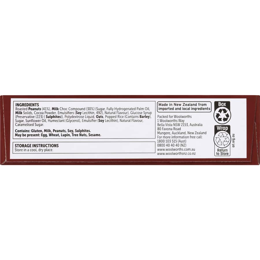 Woolworths Nut Bars Crunchy Choc Coated With Choco 6pk 225g