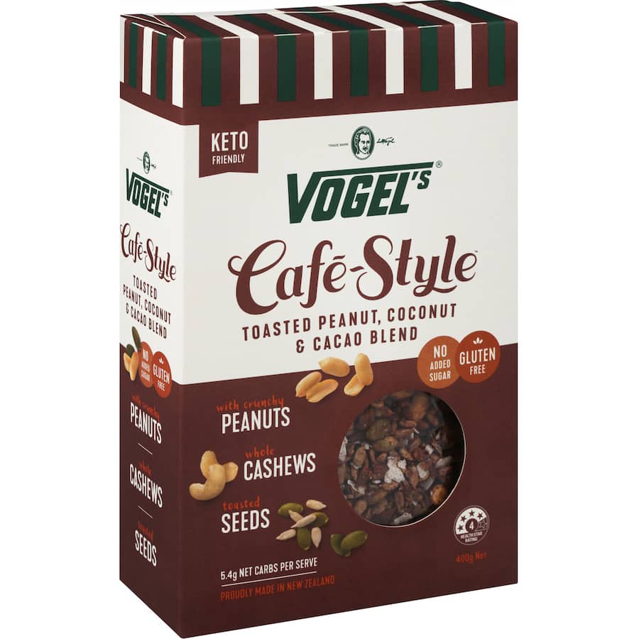 Vogels Cafe Style Muesli Keto Friendly Peanut & Cacao 400g