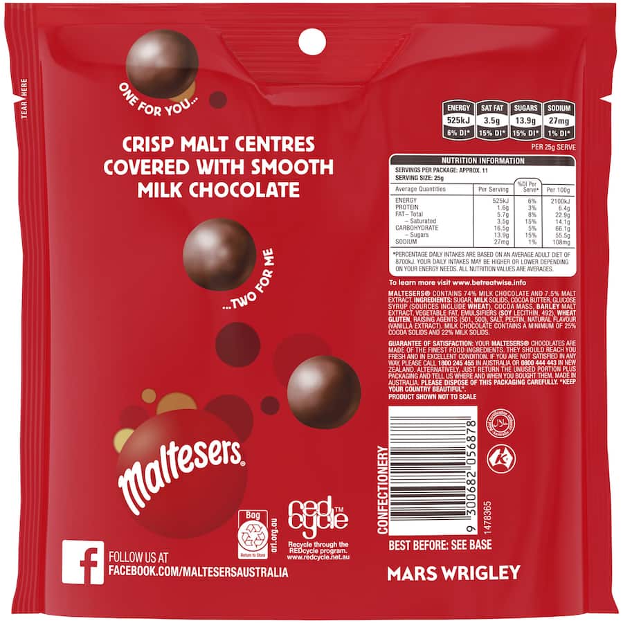 Maltesers Chocolate Sharepack Pouch Bag 280g