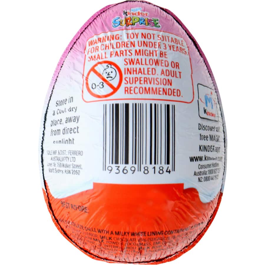 Kinder Chocolate Snack Surprise Pink 20g