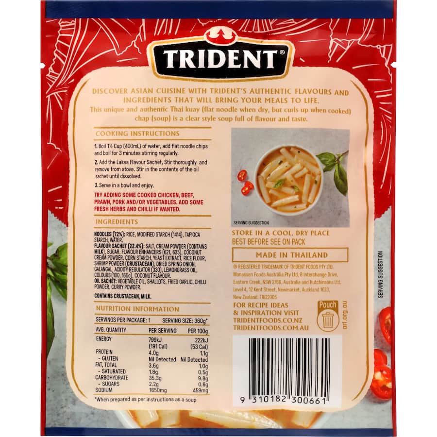 Trident Instant Soup Thai Laksa With Noodles 50g