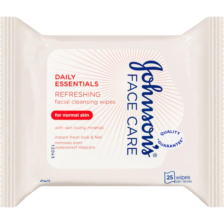 Johnsons Facial Wipes Cleansing 3 In 1 25pack